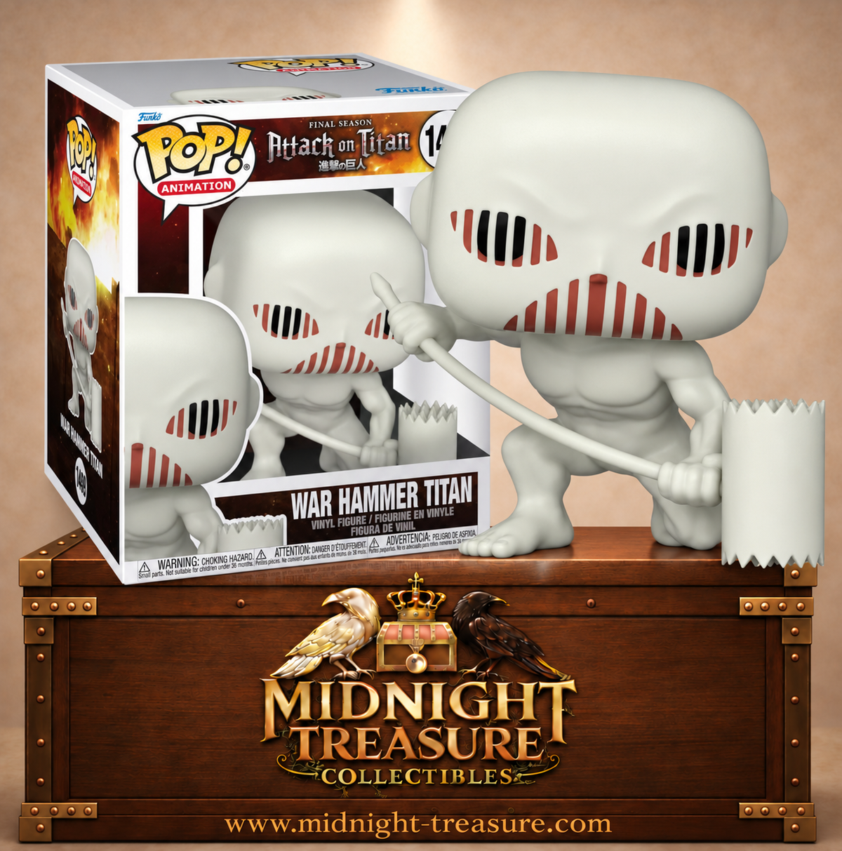Funko Pop! Animation N°1449 Titan Marteau d’Armes avec son gigantesque marteau – L’Attaque des Titans