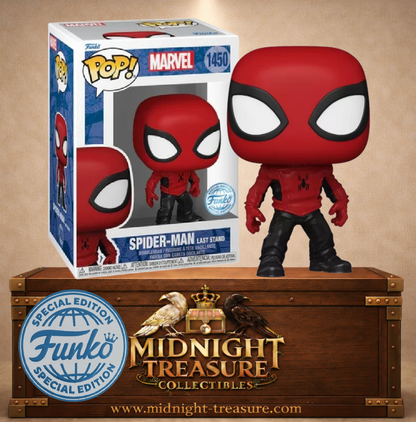 Funko Pop! Marvel N°1450 Spider-Man Last Stand Édition spéciale avec costume rouge et noir issu du futur alternatif de Peter Parker.