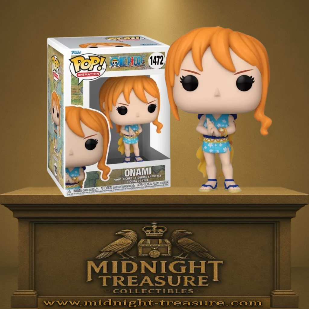 Funko Pop! One Piece – Onami (N°1472). Nami en tenue traditionnelle bleue du Pays de Wano, bras croisés, version arc Wano.