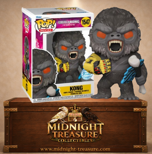 Funko Pop! Movies N°1547 – Kong – Godzilla x Kong The New Empire. Figurine avec gant de combat et arme en main.