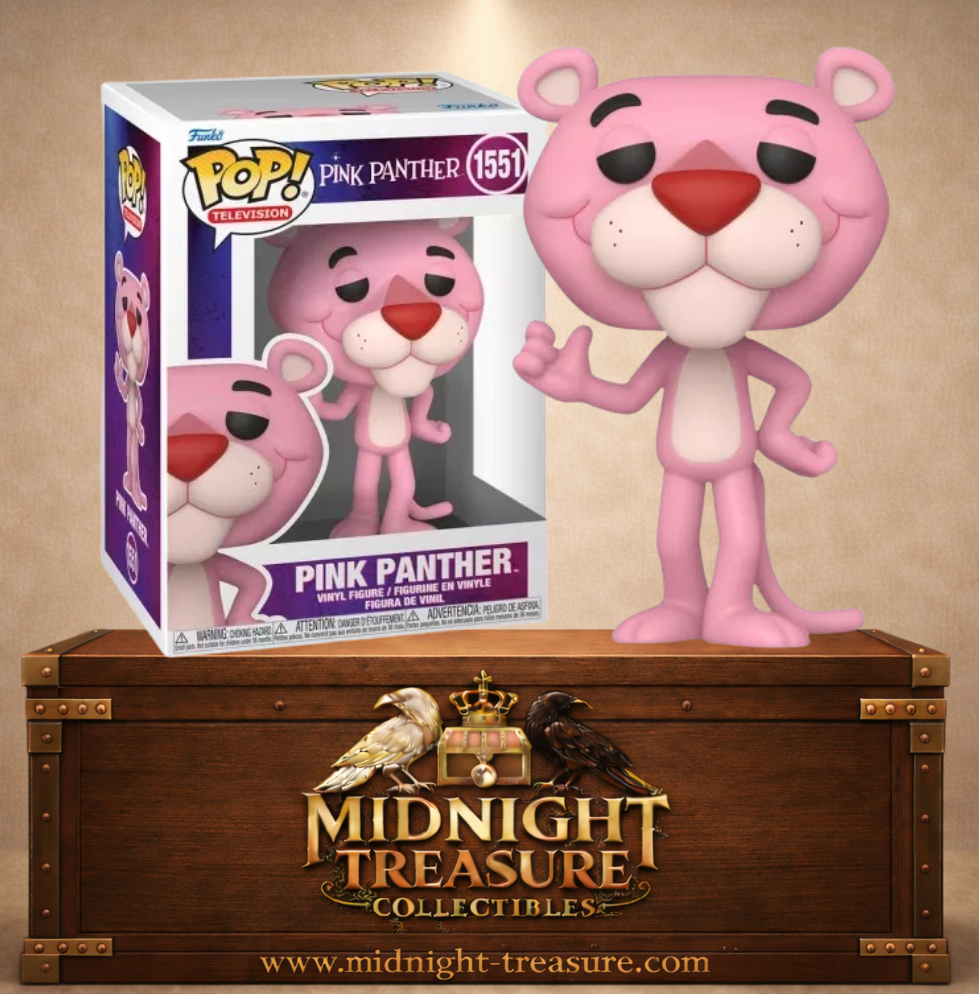 Funko Pop! Television N°1551 – La Panthère Rose dans sa posture emblématique inspirée du célèbre personnage d’animation.