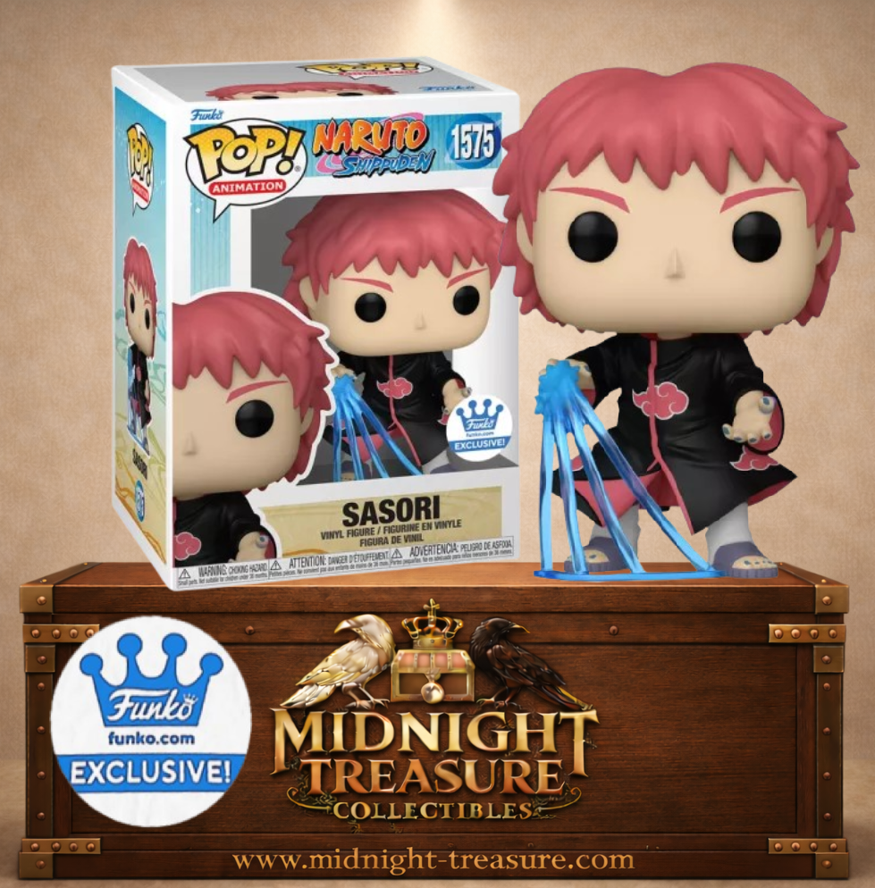Funko Pop! Naruto Shippuden N°1575 – Sasori avec fils de chakra bleus et cape de l’Akatsuki.