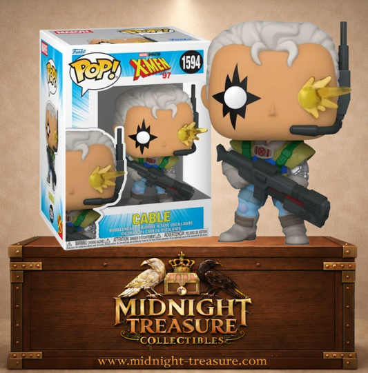 Funko Pop! Marvel N°1594 – Cable avec son bras cybernétique, son fusil futuriste et son œil techno-organique inspiré de X-Men '97.