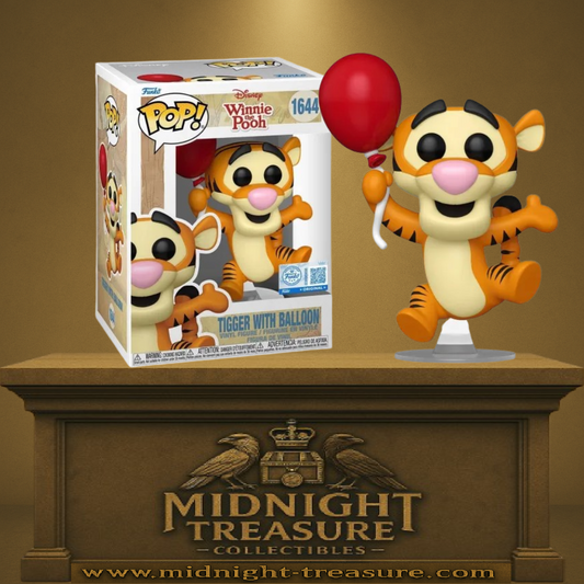 Funko Pop! Winnie the Pooh – Tigger With Balloon (Tigrou avec ballon) (N°1644). Tigrou bondissant avec un ballon rouge, figurine dynamique et fidèle à l’univers Disney.