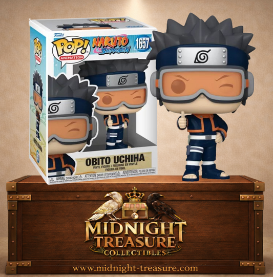 Funko Pop! Naruto Shippuden N°1657 – Obito Uchiha enfant avec lunettes orange et uniforme de Konoha.