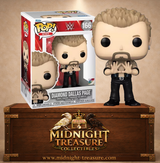 Funko Pop! WWE N°166 – Diamond Dallas Page – WWE. Figurine avec geste Diamond Cutter et tenue noire.