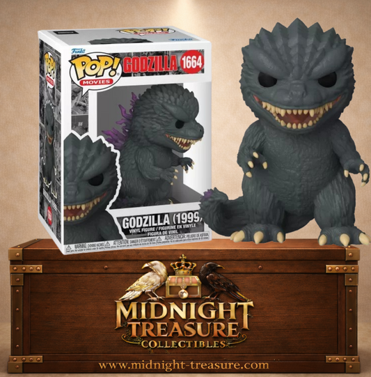 Funko Pop! Movies N°1664 – Godzilla (1999). Figurine Godzilla version Millennium avec plaques dorsales violettes et texture écailleuse détaillée.