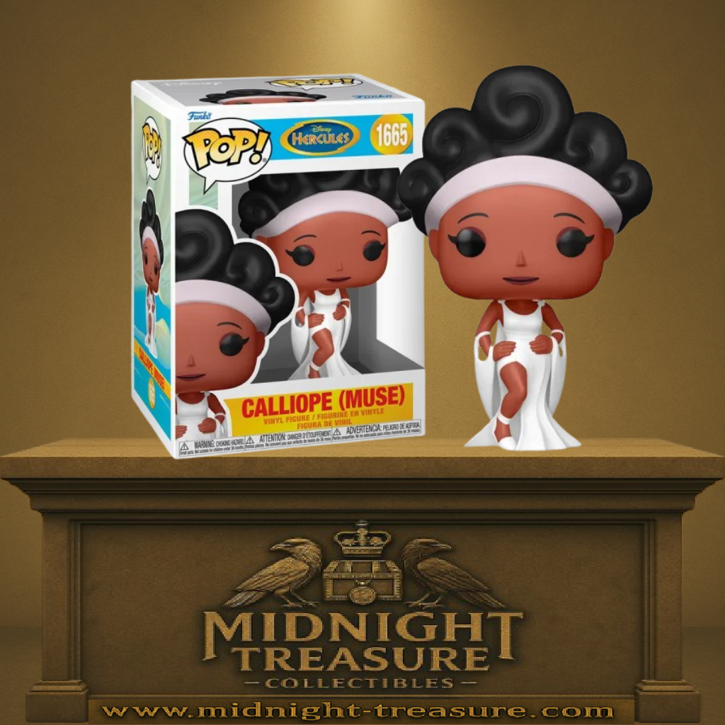 Funko Pop! Hercule – Calliope (Muse de l’éloquence) (N°1665). Calliope en robe blanche, muse narratrice du film Disney Hercule.