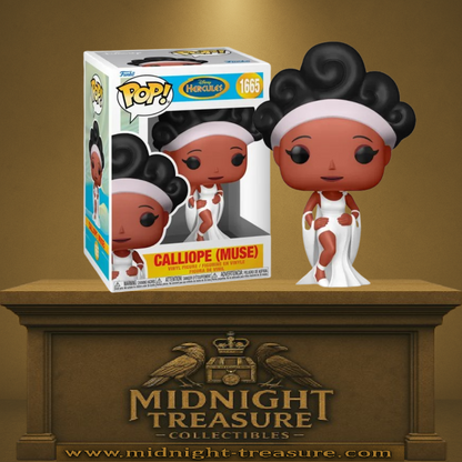 Funko Pop! Hercule – Calliope (Muse de l’éloquence) (N°1665). Calliope en robe blanche, muse narratrice du film Disney Hercule.