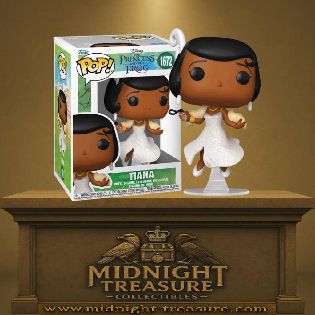 Funko Pop! La Princesse et la Grenouille – Tiana in Glittering Gown (Tiana en robe scintillante) (N°1672). Tiana en robe blanche brillante inspirée de la séquence “Almost There”, figurine Disney élégante.
