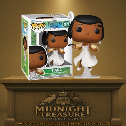 Funko Pop! La Princesse et la Grenouille – Tiana in Glittering Gown (Tiana en robe scintillante) (N°1672). Tiana en robe blanche brillante inspirée de la séquence “Almost There”, figurine Disney élégante.