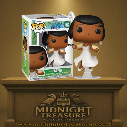 Funko Pop! La Princesse et la Grenouille – Tiana in Glittering Gown (Tiana en robe scintillante) (N°1672). Tiana en robe blanche brillante inspirée de la séquence “Almost There”, figurine Disney élégante.