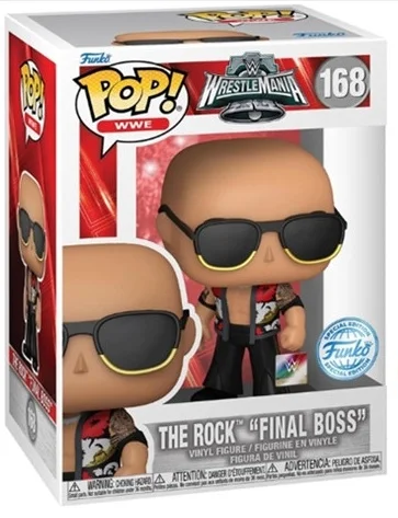 💪👑 Funko Pop! WWE N°168 – The Rock “Final Boss” – WrestleMania 👑💪