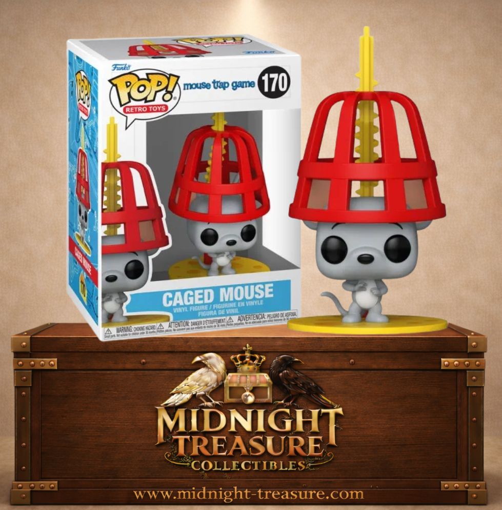 Funko Pop! Retro Toys N°170 – Souris en cage inspirée du jeu Piège à Souris avec grande cage rouge. Une figurine fidèle parfaite pour les fans de jeux rétro.