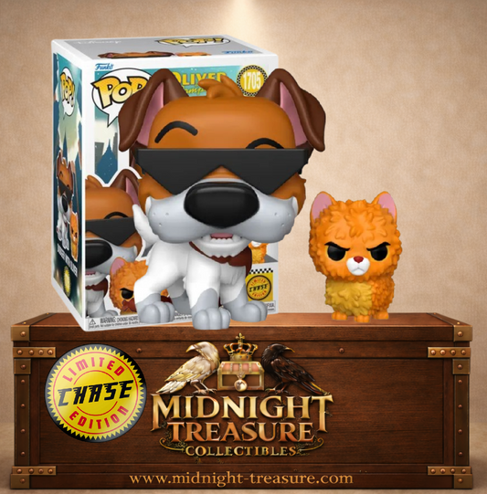 Funko Pop! Disney N°1705 – Roublard avec Oliver Chase – Oliver et Compagnie. Version avec lunettes de soleil.