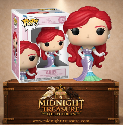 Funko Pop! Disney Princess N°1739 – Ariel Grande Entrée portant sa robe de princesse inspirée de la scène finale de La Petite Sirène.