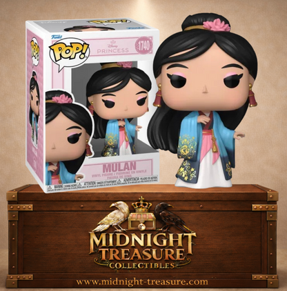 Funko Pop! Disney Princess N°1740 – Mulan Grande Entrée portant une somptueuse tenue de cérémonie inspirée de la collection Disney Princess Grand Entrances.