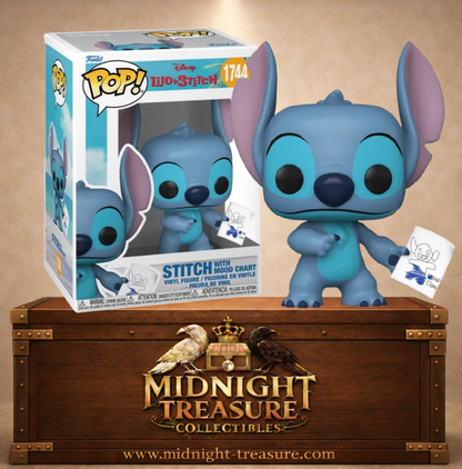 Funko Pop! Disney N°1744 – Stitch tenant le tableau des humeurs utilisé par Lilo pour lui apprendre à gérer ses émotions dans Lilo & Stitch.
