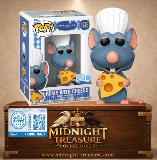 Funko Pop! Ratatouille N°1746 – Rémy avec fromage et toque de chef. Une figurine fidèle parfaite pour les fans de Disney et Ratatouille.
