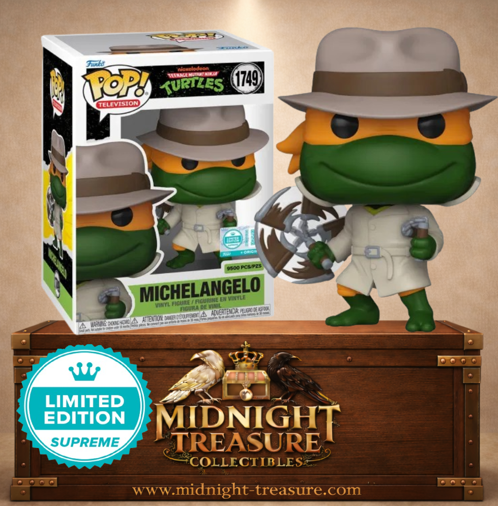Funko Pop! Television N°1749 – Michelangelo (Detective) (Michelangelo Détective), édition SUPREME limitée à 9 500 exemplaires.