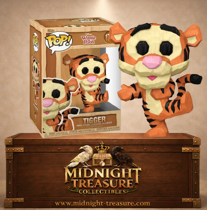 Funko Pop! Disney N°1762 Tigrou de Winnie l’Ourson avec finition effet bois sculpté, pelage orange rayé et pose bondissante.