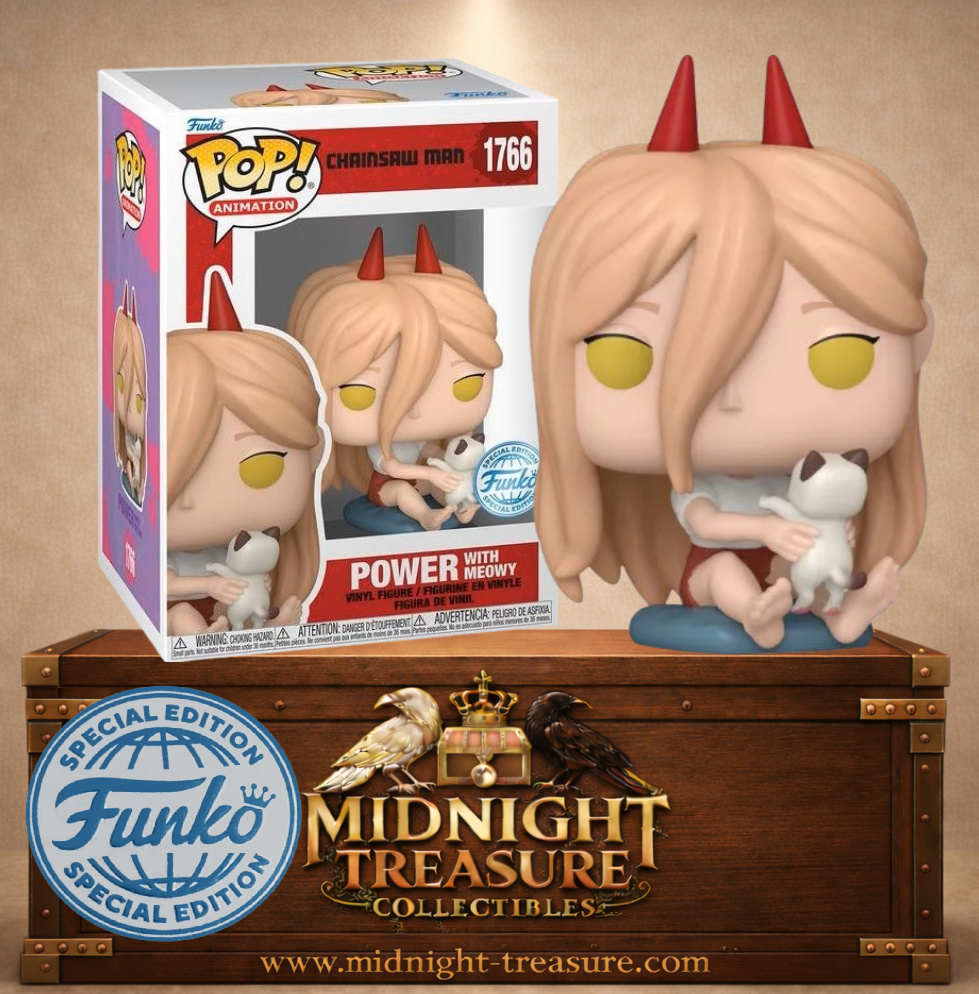 Funko Pop! Animation N°1766 – Power with Meowy (Power avec Meowy), édition Special Edition inspirée de Chainsaw Man.