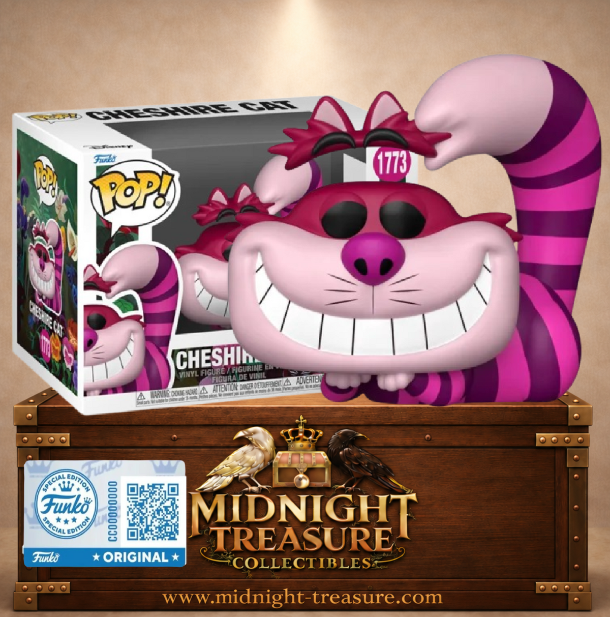 Funko Pop! Disney N°1773 Chat du Cheshire avec oreilles flottantes et grand sourire – Alice au pays des merveilles