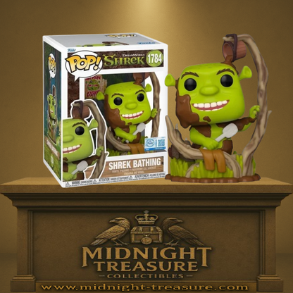 Funko Pop! Shrek – Shrek Bathing (N°1784). Figurine de Shrek prenant son bain dans le marécage, scène emblématique du début du film Shrek.