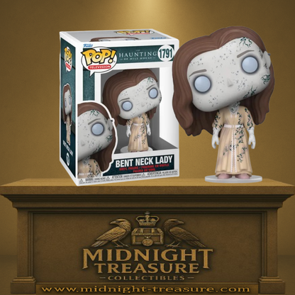 Funko Pop! The Haunting of Hill House – Bent Neck Lady (La Dame au cou tordu) (N°1791). Apparition spectrale à la robe ancienne et au cou incliné, figurine horrifique culte.