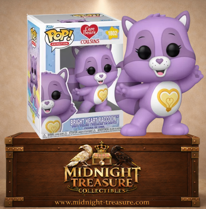 Funko Pop! Animation N°1802 – Cousinours Toumalin – Bisounours. Figurine violette avec symbole cœur lumineux sur le ventre.