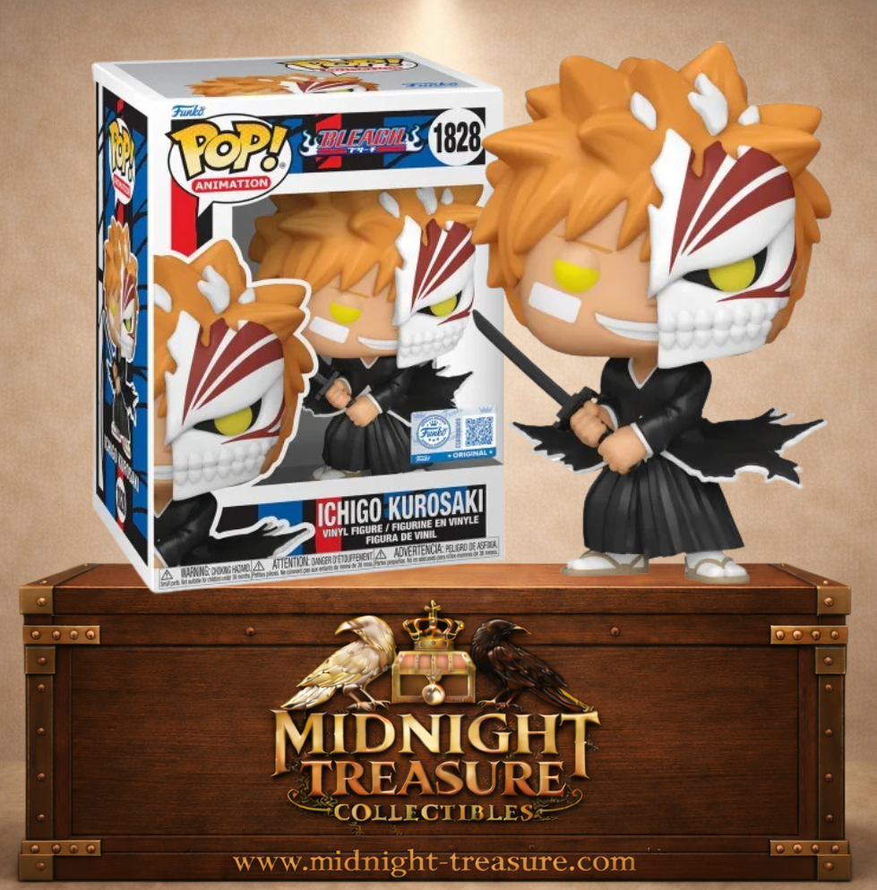 Funko Pop! Animation N°1828 – Ichigo Kurosaki – Bleach. Figurine Ichigo en transformation Hollow avec masque brisé et Zanpakutō.