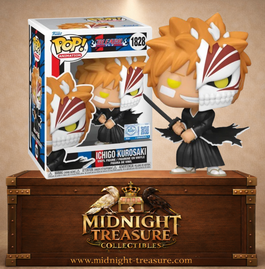 Funko Pop! Animation N°1828 – Ichigo Kurosaki – Bleach. Figurine Ichigo en transformation Hollow avec masque brisé et Zanpakutō.