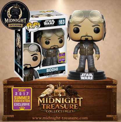 Funko Pop! Star Wars N°183 – Bodhi Rook Summer Convention Exclusive 2017 avec lunettes de pilote dans Rogue One A Star Wars Story.