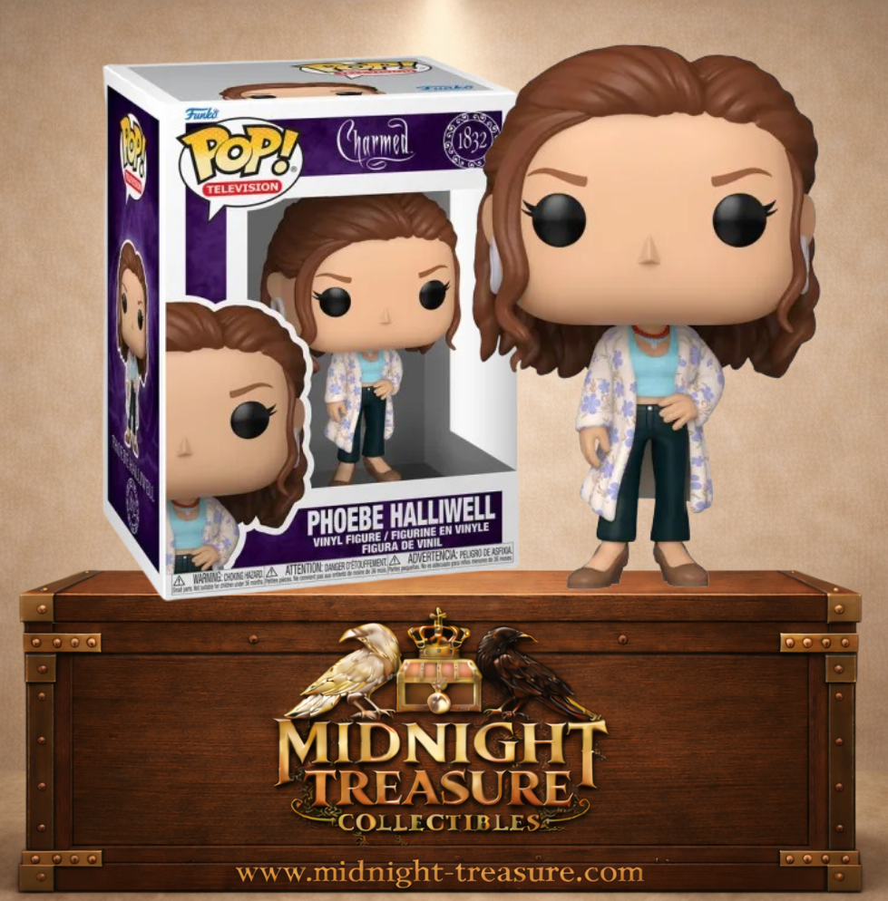 Funko Pop! Television N°1832 – Phoebe Halliwell – Charmed. Figurine avec kimono floral et top bleu clair.