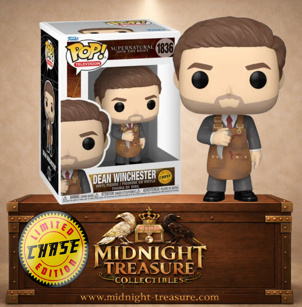 Funko Pop! Television N°1836 – Dean Winchester Bloody Apron – Supernatural Chase. Figurine avec couteau et tablier ensanglanté.