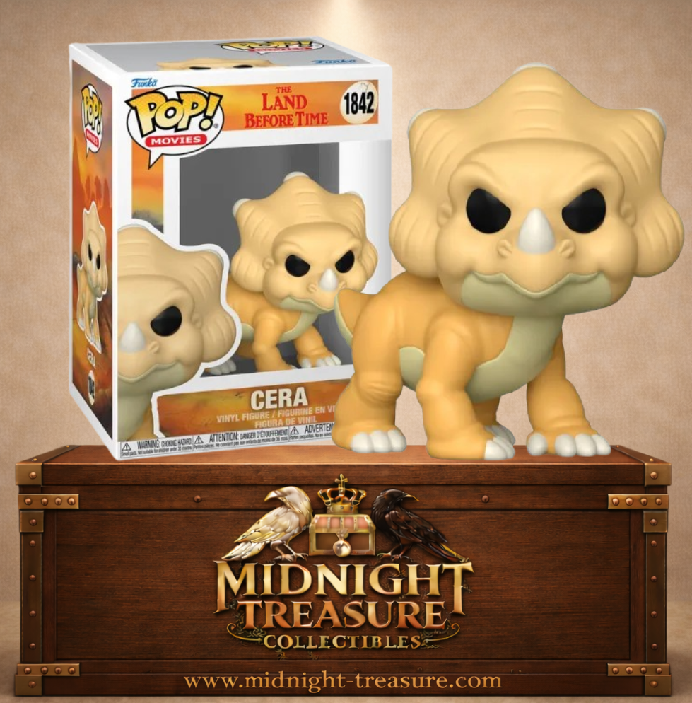 Funko Pop! Movies N°1842 – Cera, la jeune tricératops orange de The Land Before Time, Le Petit Dinosaure et la Vallée des merveilles.