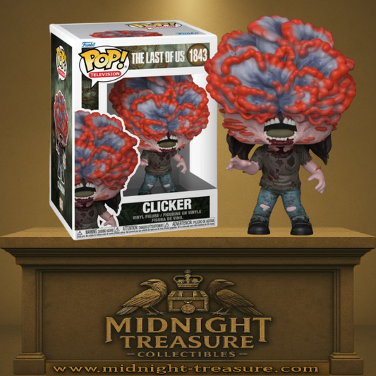 Funko Pop! Television – Clicker (Claqueur) (N°1843). Infecté avec tête recouverte de cordyceps rouge et gris issu de The Last of Us.