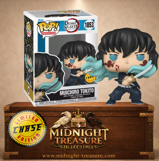 Funko Pop! Demon Slayer N°1853 – Muichiro Tokito Chase avec traces de sang et katana. Une figurine fidèle parfaite pour les fans de Demon Slayer.