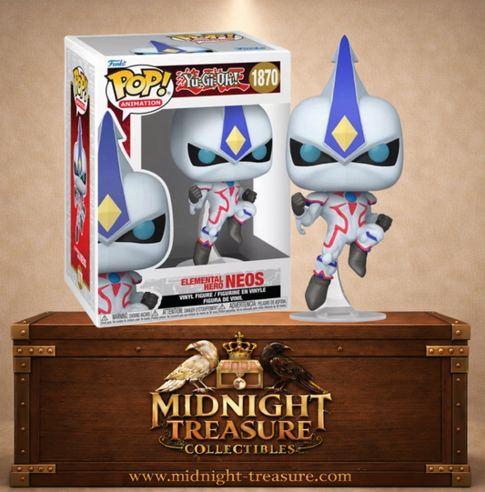 Funko Pop! Animation N°1870 – Héros Élémentaire Neos – Yu-Gi-Oh!. Figurine en posture de combat dynamique.