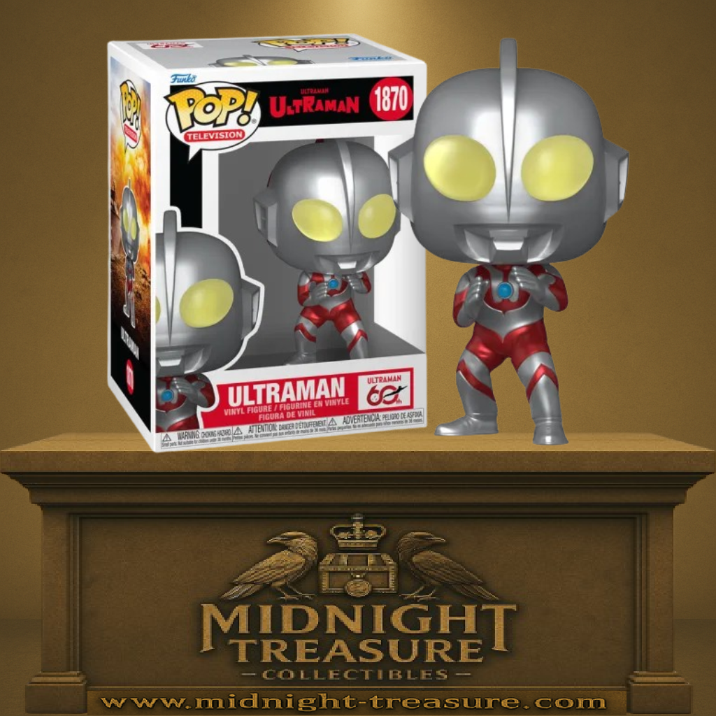 Funko Pop! Television – Ultraman (Metallic) (N°1870). Ultraman version métallisée rouge et argent en position de combat.
