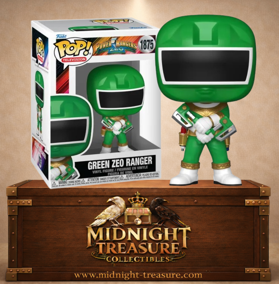 Funko Pop! Television N°1875 – Green Zeo Ranger (Ranger Zeo Vert) avec son armure verte et blanche inspirée de Power Rangers Zeo.