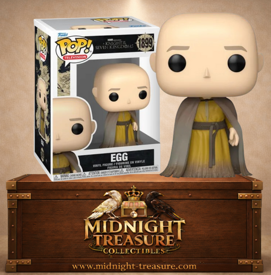 Funko Pop! A Knight of the Seven Kingdoms N°1899 – Egg avec tunique jaune et cape sombre. Une figurine fidèle parfaite pour les fans de Game of Thrones.