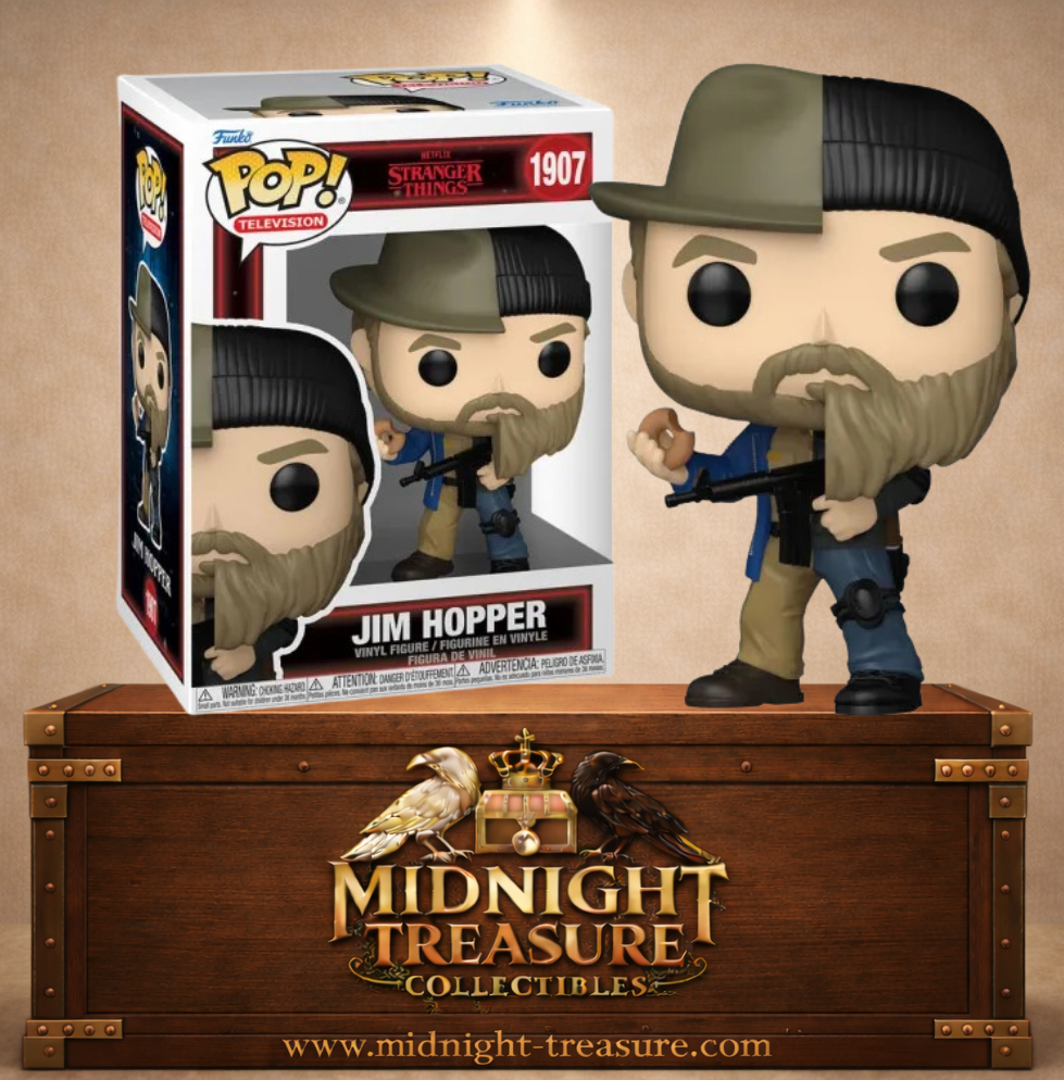 Funko Pop! Television N°1907 – Jim Hopper Split représentant le shérif de Hawkins et le prisonnier soviétique de Stranger Things.