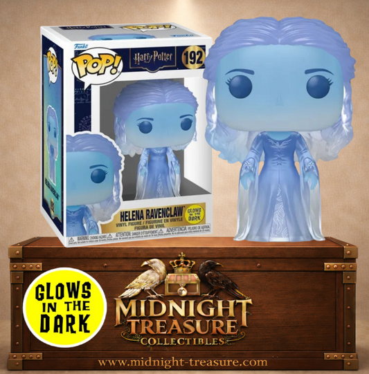 Funko Pop! N°192 – Helena Ravenclaw, Helena Serdaigle dite la Dame Grise de Harry Potter, version fantôme bleue Glow in the Dark.