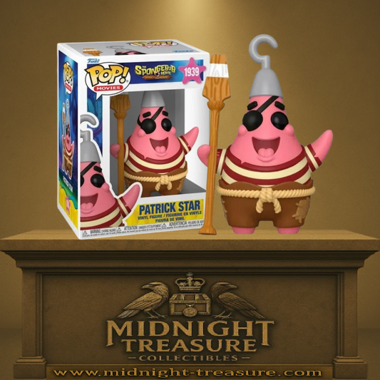 Funko Pop! Movies Bob l’éponge – Patrick Star pirate (N°1939). Figurine de Patrick en tenue de pirate issue du film Search for SquarePants.