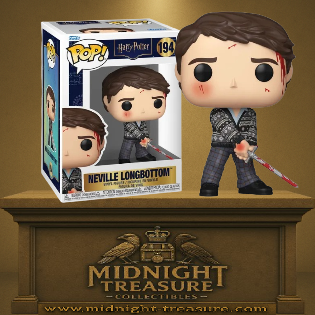 Funko Pop! Harry Potter – Neville Longbottom avec l’Épée de Gryffondor (N°194). Neville blessé tenant l’épée ensanglantée durant la bataille de Poudlard.
