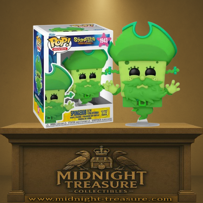 Funko Pop! Movies Bob l’éponge – SpongeBob Flying Dutchman Glow in the Dark (N°1943). Figurine verte phosphorescente inspirée du film Search for SquarePants.