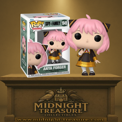 Funko Pop! SPY×FAMILY – Anya Forger (N°1949). Figurine d’Anya en tenue Eden Academy, cheveux roses et accessoires noirs, fidèle à l’anime.