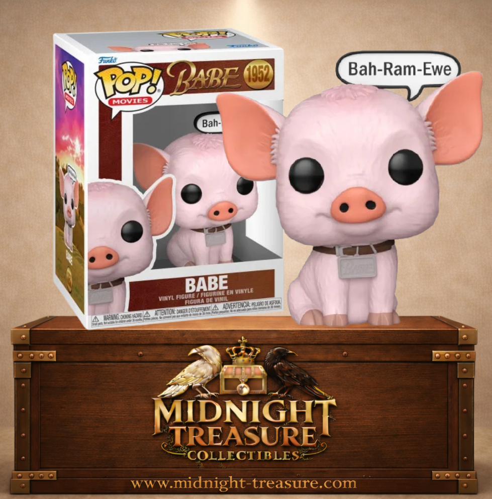 Funko Pop! Movies N°1952 – Babe du film Babe le cochon devenu berger, petit cochon rose avec bulle Bah-Ram-Ewe.