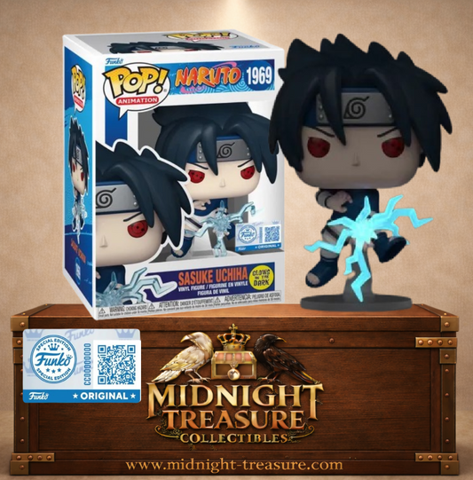 Funko Pop! Animation N°1969 â Sasuke Uchiha Glow in the Dark â Naruto. Figurine avec Chidori lumineux et Sharingan activĂ©.